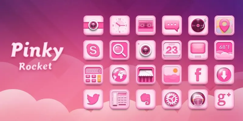 pinky rocket GOLauncher EX Theme android App screenshot 3